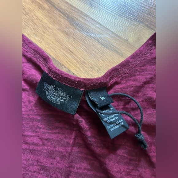 Harley-Davidson Burgundy Longer Style Tank Top - Picture 2 of 5